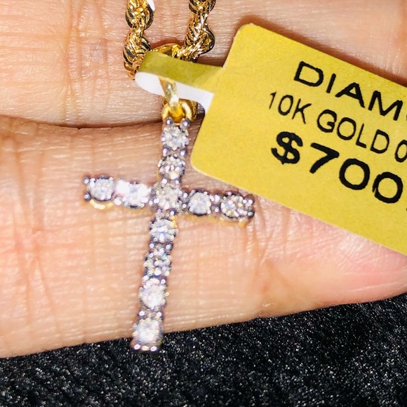 10k Solid Gold REAL Diamonds NOT CZ NOT PLATED WOW - Picture 3 of 9